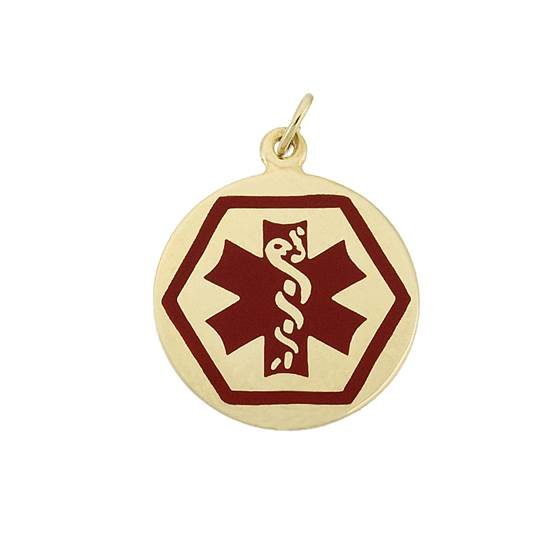 14ky 18.5mm medic alert id pendant