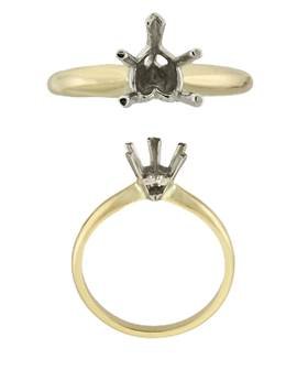 14ky 8mm 2ct heart solitaire ring
