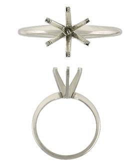 14K Round 6 Prongs Heavy Solitaire Rings