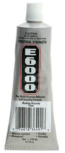 e-6000 multi-purpose adhesive industrial strength clear color cure 3.7 fluid ounces 10 minutes bonds