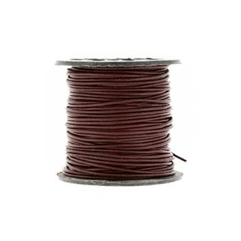 round indian leather cord brown 1mm by 25 yards