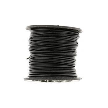 round indian leather cord black 1mm by 25 yards