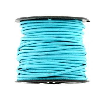 round indian leather cord turquoise 2mm by 25 yards