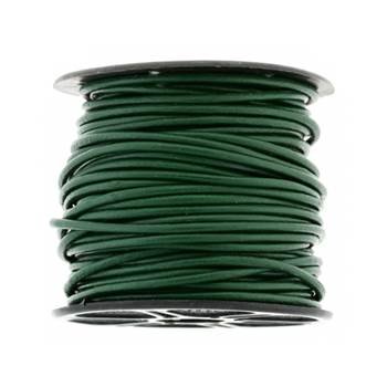 round indian leather cord dark green 2mm by 25 yards