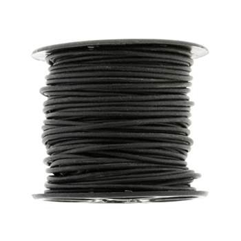 round indian leather cord black 2mm by 25 yards