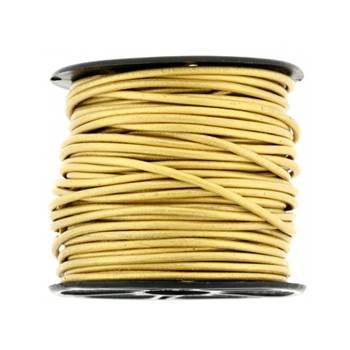 round indian leather cord metal gold 2mm by 25 yards