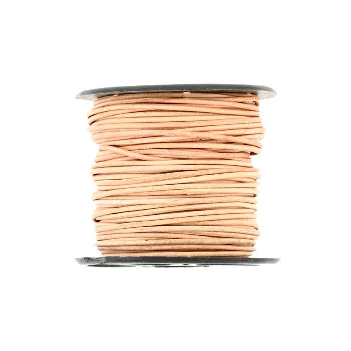 round indian leather cord light natural 2mm by 25 yards