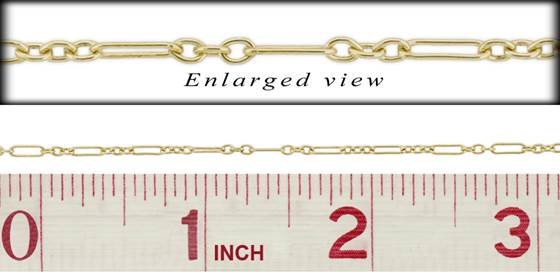 gf 2.0mm chain width long and short cable chain