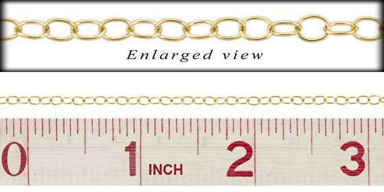 gf 2.3mm chain width oval cable chain