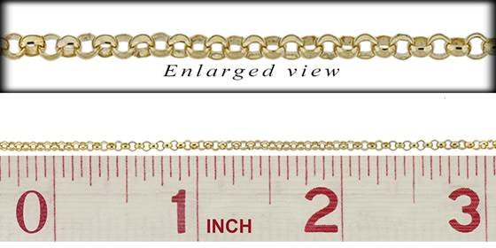 gf 2.0mm chain width belcher rolo chain