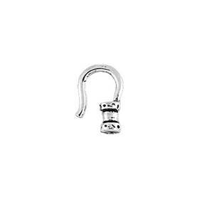 oxidized sterling silver 0.9mm leather end hook