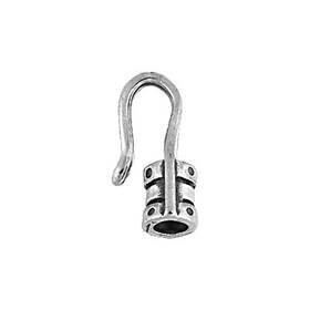 oxidized sterling silver 3.0mm leather end hook