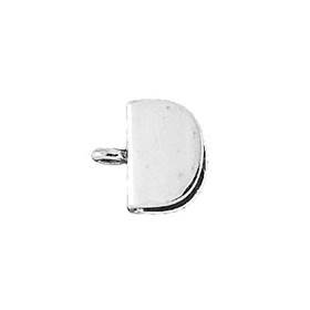 sterling silver 10mm leather flat end cap