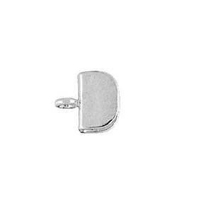 sterling silver 8mm leather flat end cap