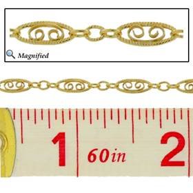 gold filled filigree scroll chain