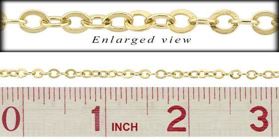 gold filled flat round cable chain