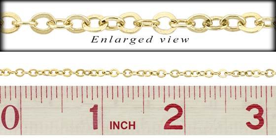 gold filled flat round cable chain