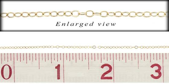 18ky 1.3mm chain width flat round cable chain