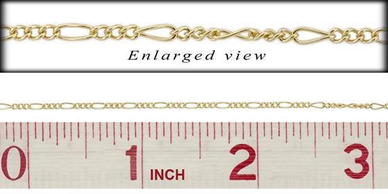 gf 1.5mm chain width figaro chain
