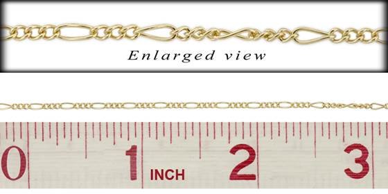 gf 1.5mm chain width figaro chain