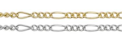 14K Gold Chain 1.50mm Width Figaro Chains