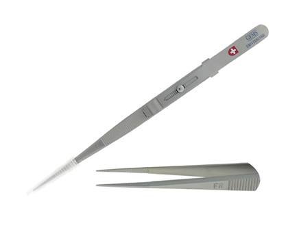 0.6mm tip swiss made fine tip side lock matt finish tweezer