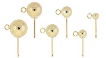 Gold Filled Ball Stud Earring With Ring