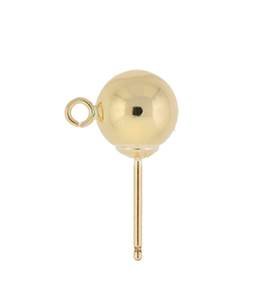 gold filled 8mm/r ball stud earring with ring