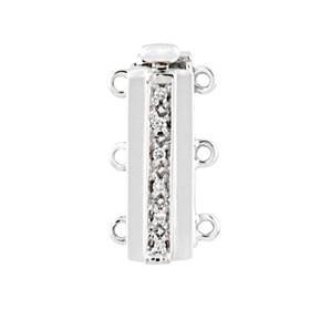 14kw 4.5pts 3 strands diamond accent bar clasp