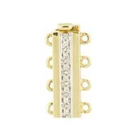 14ky 5.3pts 4 strands diamond accent bar clasp