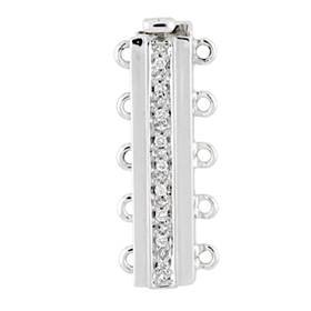 14kw 6.8pts 5 strands diamond accent bar clasp