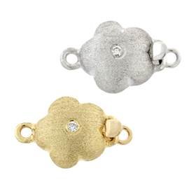 14K Diamond Accent Flower Matt Clasps