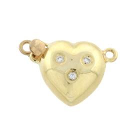 14ky 10mm diamond accent heart clasp