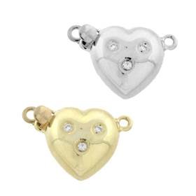 14K Diamond Accent Heart Clasps