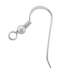 ss 3mm ball and coil spring earwire earring