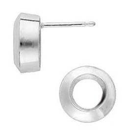 14kw 2mm 5pts pre-seated round bezel earring