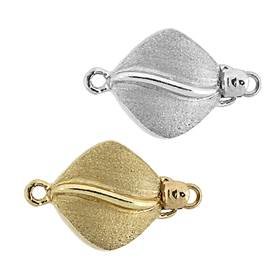 14K Matt Square Bead Clasp