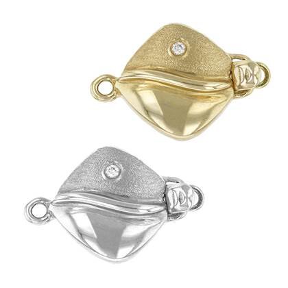 14K Diamond Accent Square Bead Clasp