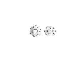 sterling silver 4mm round satin rhinestone bead