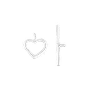 sterling silver 13x1.5mm mat toggle clasp