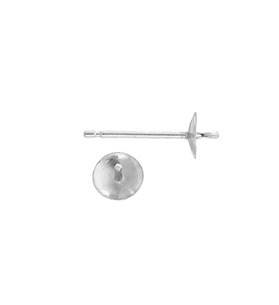 sterling silver 4mm cup pearl stud earring