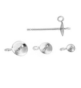 Sterling Silver Pearl Stud Earring With Ring