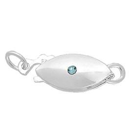 sterling silver 6x12mm aquamarine crystal fish hook clasp