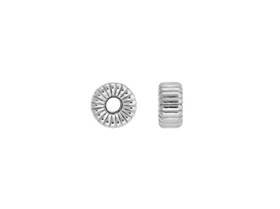 sterling silver 5.3mm corrugated roundel bead