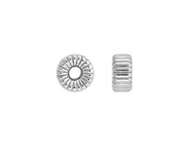 sterling silver 6.3mm corrugated roundel bead