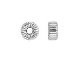 sterling silver 7.3mm corrugated roundel bead