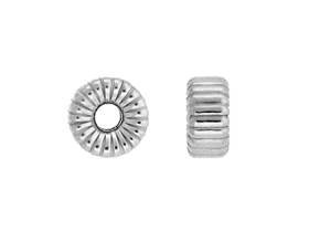 sterling silver 8.3mm corrugated roundel bead