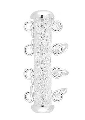 sterling silver 26x4mm 4 rows satin bar clasp
