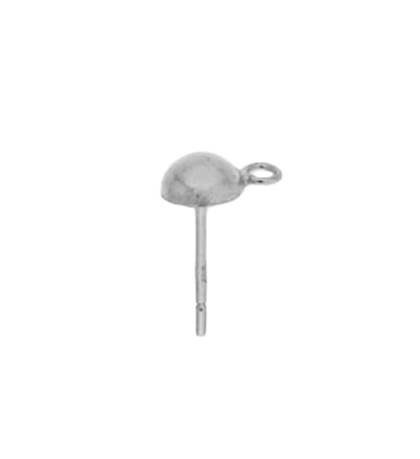 sterling silver 5mm half round ball earring with open ring
