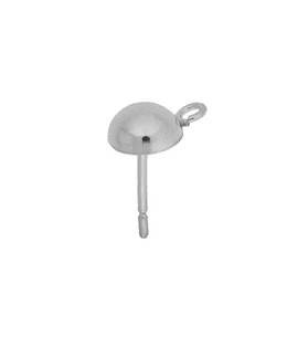 ss 6mm half round ball earring with open ring